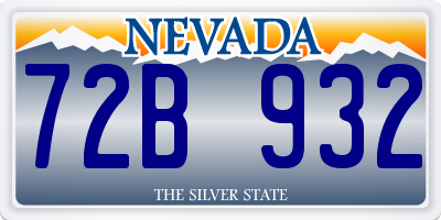 NV license plate 72B932