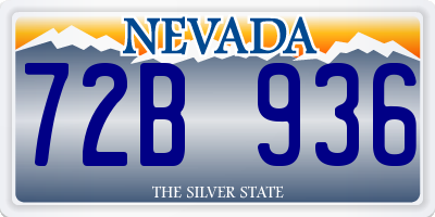 NV license plate 72B936