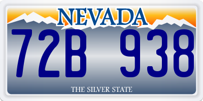 NV license plate 72B938