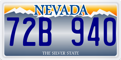 NV license plate 72B940