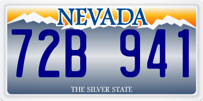 NV license plate 72B941