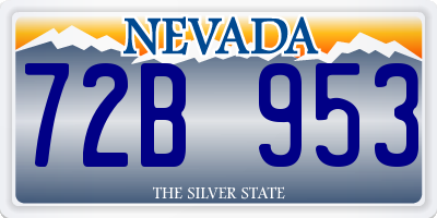 NV license plate 72B953