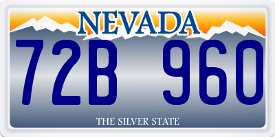 NV license plate 72B960