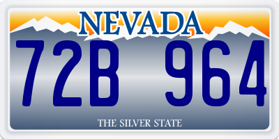 NV license plate 72B964