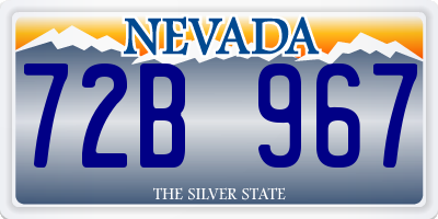 NV license plate 72B967