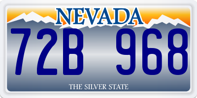 NV license plate 72B968