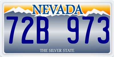 NV license plate 72B973