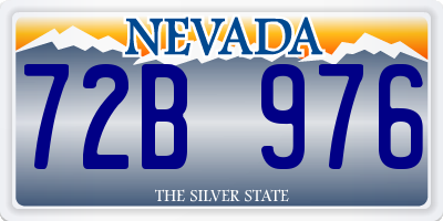 NV license plate 72B976