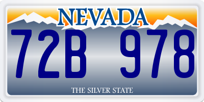 NV license plate 72B978