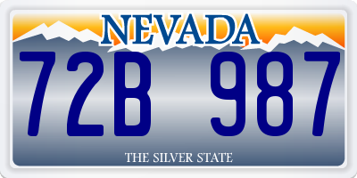 NV license plate 72B987