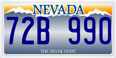 NV license plate 72B990