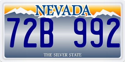 NV license plate 72B992