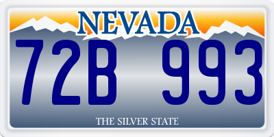 NV license plate 72B993