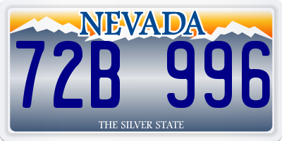 NV license plate 72B996