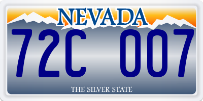 NV license plate 72C007