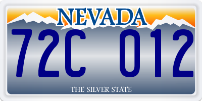 NV license plate 72C012