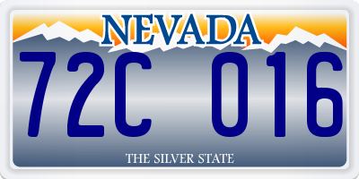 NV license plate 72C016