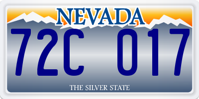 NV license plate 72C017