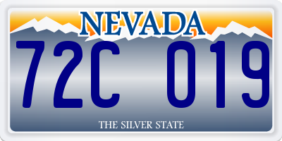NV license plate 72C019