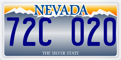 NV license plate 72C020