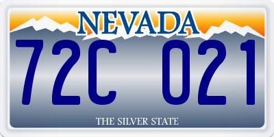 NV license plate 72C021