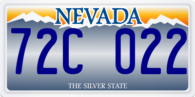 NV license plate 72C022