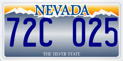 NV license plate 72C025
