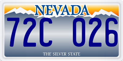 NV license plate 72C026