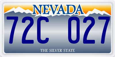 NV license plate 72C027