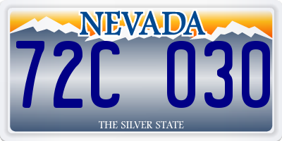 NV license plate 72C030