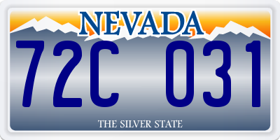 NV license plate 72C031