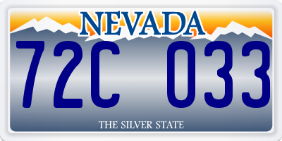 NV license plate 72C033