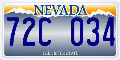 NV license plate 72C034