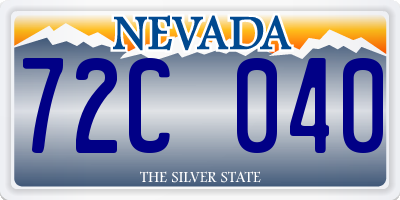 NV license plate 72C040