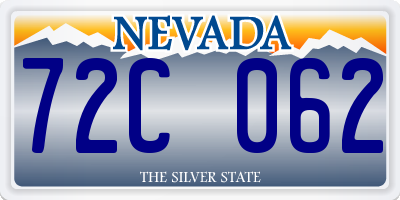 NV license plate 72C062