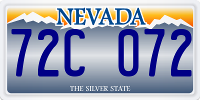 NV license plate 72C072