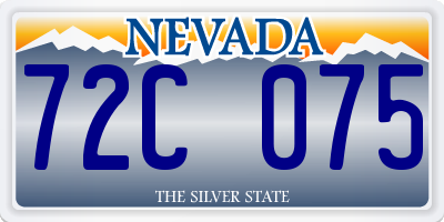 NV license plate 72C075