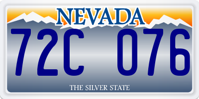 NV license plate 72C076