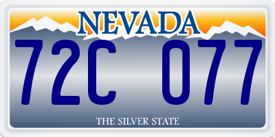 NV license plate 72C077