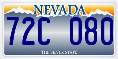 NV license plate 72C080