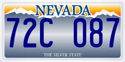 NV license plate 72C087