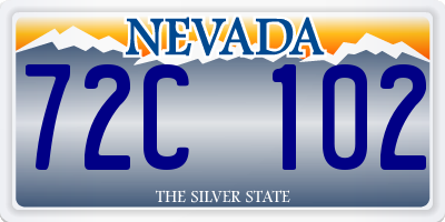 NV license plate 72C102