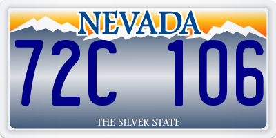 NV license plate 72C106