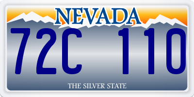 NV license plate 72C110