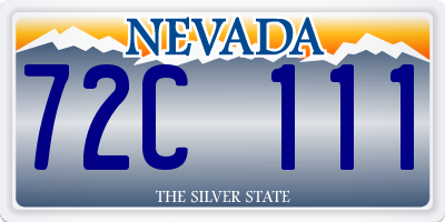 NV license plate 72C111