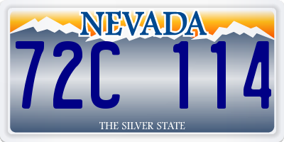 NV license plate 72C114