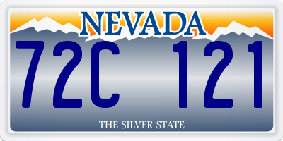 NV license plate 72C121