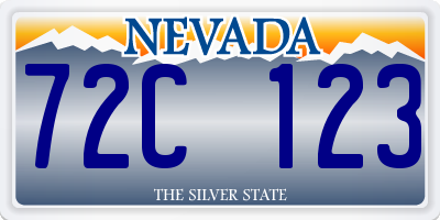 NV license plate 72C123