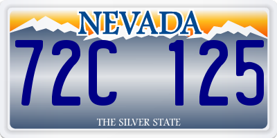NV license plate 72C125