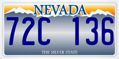 NV license plate 72C136